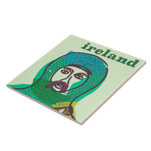 Ierland ridder vintage reisposter print tegeltje