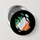 Ierland Ripped Flag Ronde Button 7,6 Cm (Voorkant /achterkant)