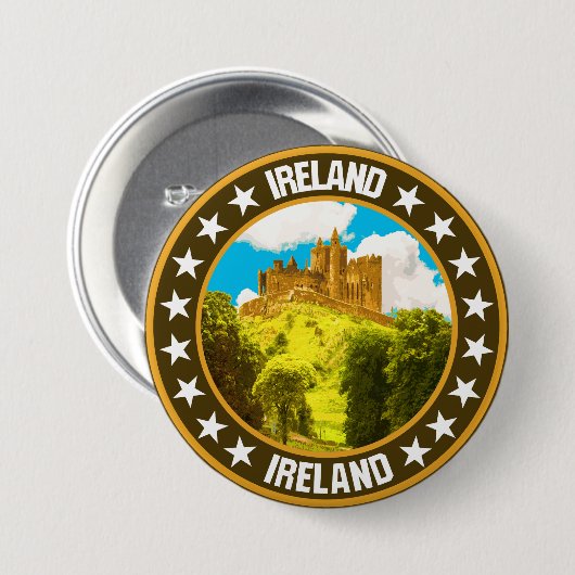 Ierland Ronde Button 7,6 Cm (Voorkant /achterkant)