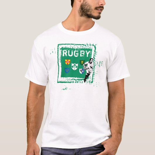 Ierland Rugby Fans T-Shirt Pass Ball (Voorkant)