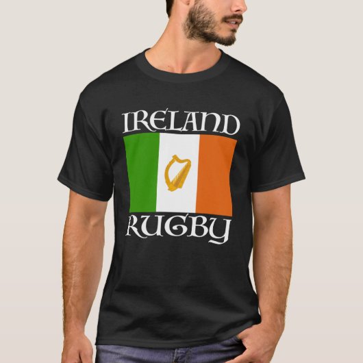 Ierland Rugby  Ierse vlag St Patricks Day M T-shirt (Voorkant)