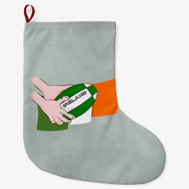 Ierland rugby team supporters vlag met bal grote kerstsok