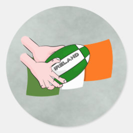 Ierland rugby team supporters vlag met bal ronde sticker