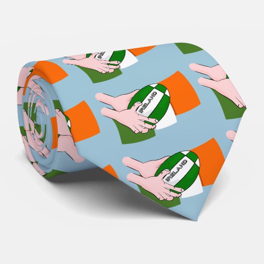 Ierland rugby team supporters vlag met bal stropdas (Opgerold)