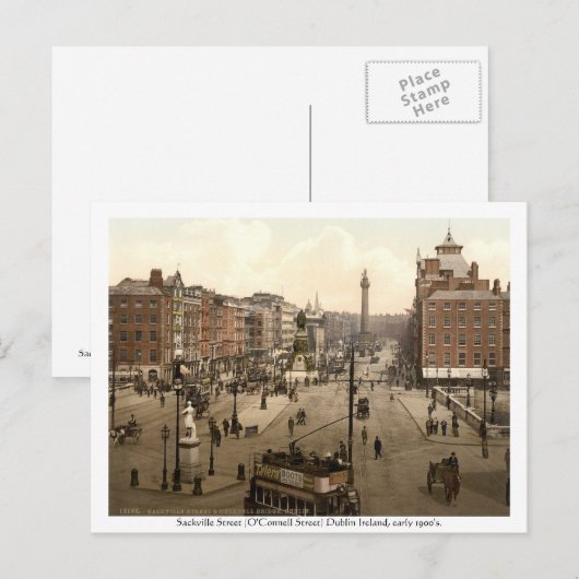  Ierland, Sackville Street Dublin Briefkaart (Voorkant / Achterkant)