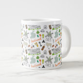 Ierland Schets Doodle Patroon Grote Koffiekop (Voorkant rechts)