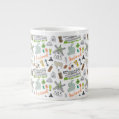 Ierland Schets Doodle Patroon Grote Koffiekop (Voorkant)