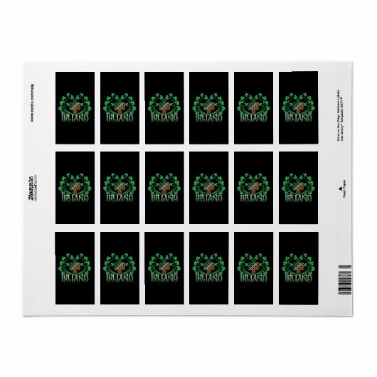 IERLAND SHAMROCK ETIKET (Full Sheet)