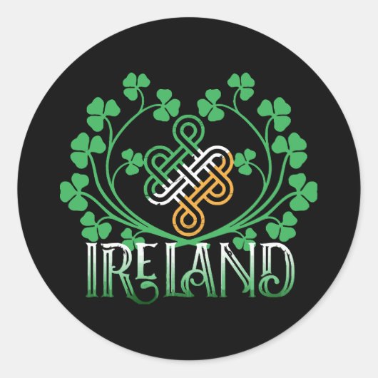 IERLAND SHAMROCK RONDE STICKER (Voorkant)