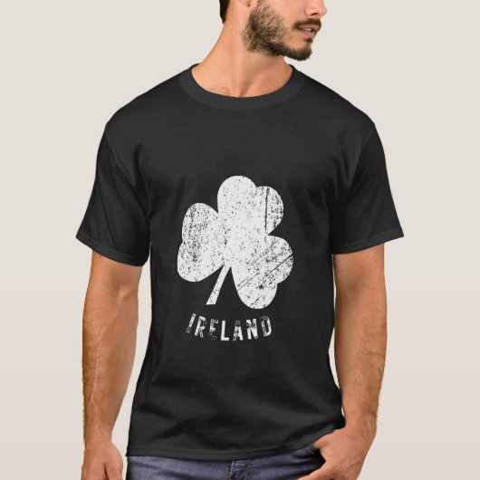 Ierland  Shamrock verontruste look T-shirt (Voorkant)