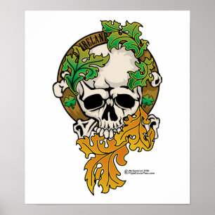 Ierland Skull Tattoo Poster