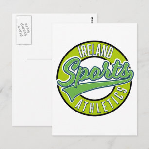 Ierland sport atletiek vintage logo briefkaart