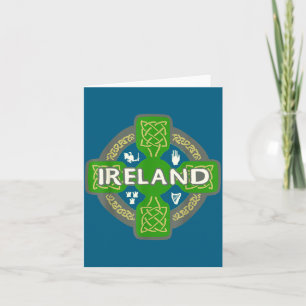 Ierland St Patrick Dag Keltisch Kruis Groen  Kaart