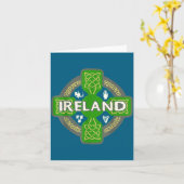 Ierland St Patrick Dag Keltisch Kruis Groen Kaart (Gele Bloem)