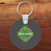 Ierland St Patrick Dag Keltisch Kruis Groen Sleutelhanger (Voorkant)