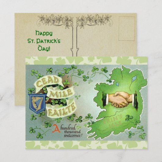  Ierland St. Patrick's Day Briefkaart (Voorkant / Achterkant)