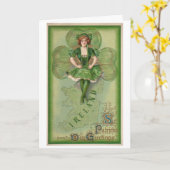 Ierland St Patrick's Day Greetings - Vintage  Kaart (Gele Bloem)