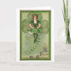 Ierland St Patrick's Day Greetings - Vintage  Kaart