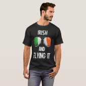 Ierland St Patrick's Day Party Irish and Flying T-shirt (Voorkant volledig)
