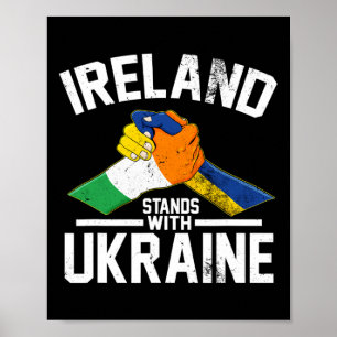 Ierland Staat Met Oekraïne Oekraïense Ierse Vlag T Poster