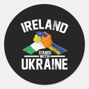 Ierland Staat Met Oekraïne Oekraïense Ierse Vlag T Ronde Sticker