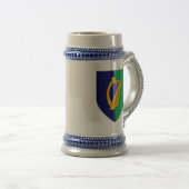 Ierland Stein - Harp op Blue & Green Shield Bierpul (Voorkant rechts)
