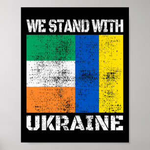 Ierland Steun Oekraïne We Staan Met Oekraine Ir Poster