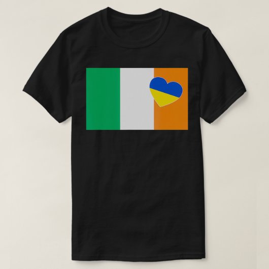 Ierland steunt de Oekraïense hartpositie in Oekraï T-shirt (Design voorkant)