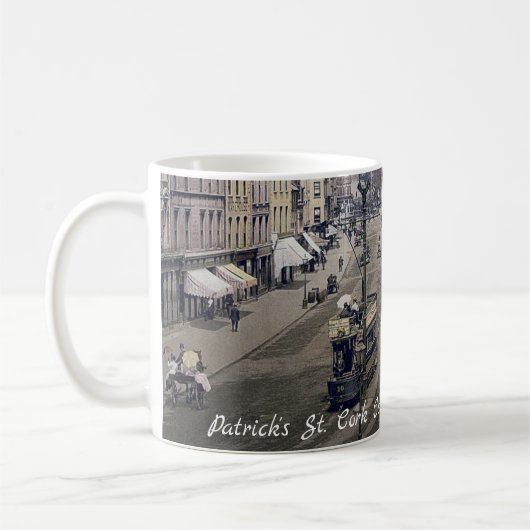 Ierland straatbeeld 1905 Cork stad Koffiemok (Links)