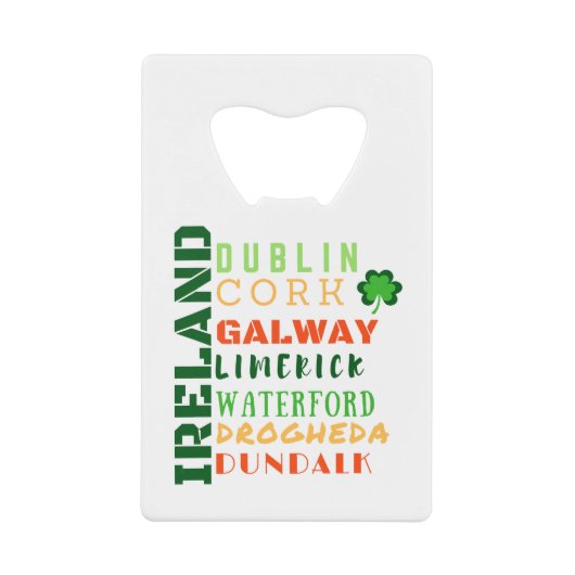 IERLAND SUBWAY ART CREDITKAART FLESSENOPENER (Voorkant)