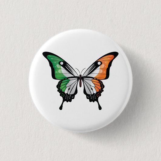 Ierland Swallowtail Vlinder Vlag Ronde Button 3,2 Cm (Voorkant)