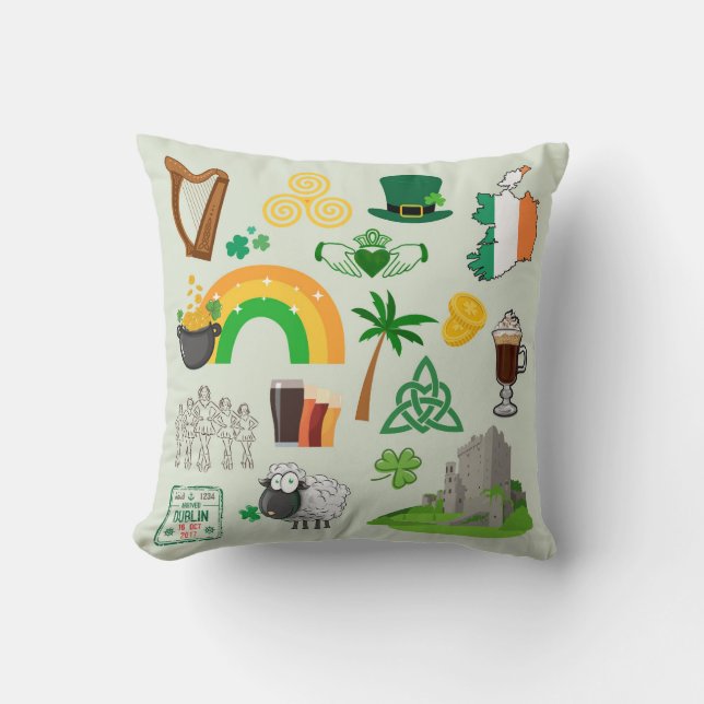 Ierland Symbolen Kussen (Voorkant)
