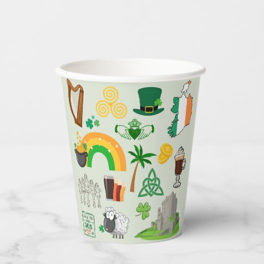 Ierland Symbolen Papieren Bekers (Voorkant)