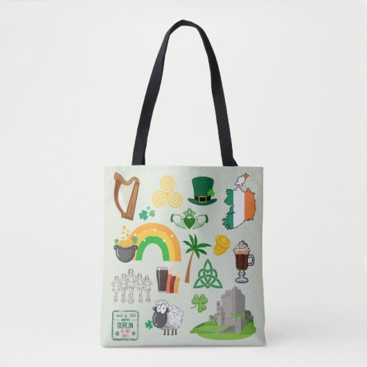 Ierland Symbolen Tote Bag (Voorkant)