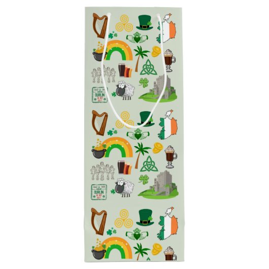 Ierland Symbolen Wijn Cadeautas (Achterkant)