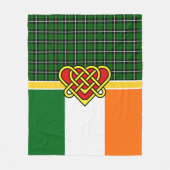 Ierland Tartan, Ierland vlag, Keltisch hart, Iers Fleece Deken (Voorkant)