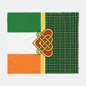 Ierland Tartan, Ierland vlag, Keltisch hart, Iers Fleece Deken (Voorkant (Horizontaal))
