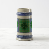 Ierland tartan, shamrock, 4 blad klaver bierpul (Center)