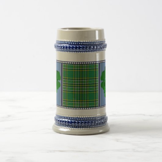 Ierland tartan, shamrock, 4 blad klaver, naam toev bierpul (Center)