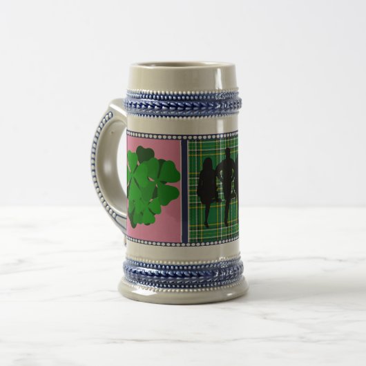 Ierland tartan, shamrock klaver, rivier dansers bierpul (Voorkant links)