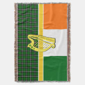 Ierland Tartan, vlag, Keltisch, Ierse harp, shamro Deken (Voorkant Verticaal)