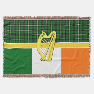 Ierland Tartan, vlag, Keltisch, Ierse harp, shamro Deken
