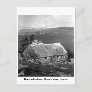 Ierland Thatched cottage, County Mayo Briefkaart