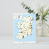 Ierland Transport Map, Iers briefkaart. Briefkaart (Staand voorkant)