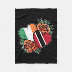 Ierland Trinidad en Tobago Vlag Hart Half Iers Fleece Deken
