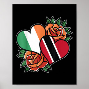 Ierland Trinidad en Tobago Vlag Hart Half Iers Poster