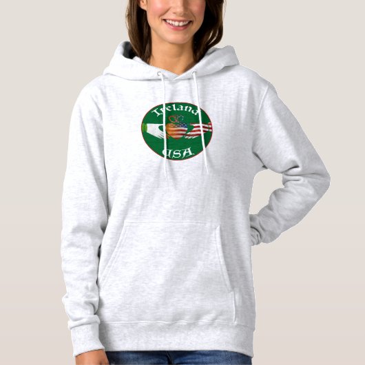 Ierland USA Claddagh Hoodie (Voorkant)