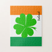 Ierland & vier bladklaver, Ierse vlag/sportfans Legpuzzel (Verticaal)