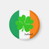 Ierland & vier bladklaver, Ierse vlag/sportfans Magneet (Voorkant)