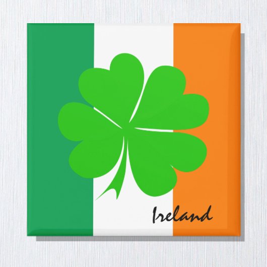 Ierland & vier bladklaver, Ierse vlag/sportfans Magneet
